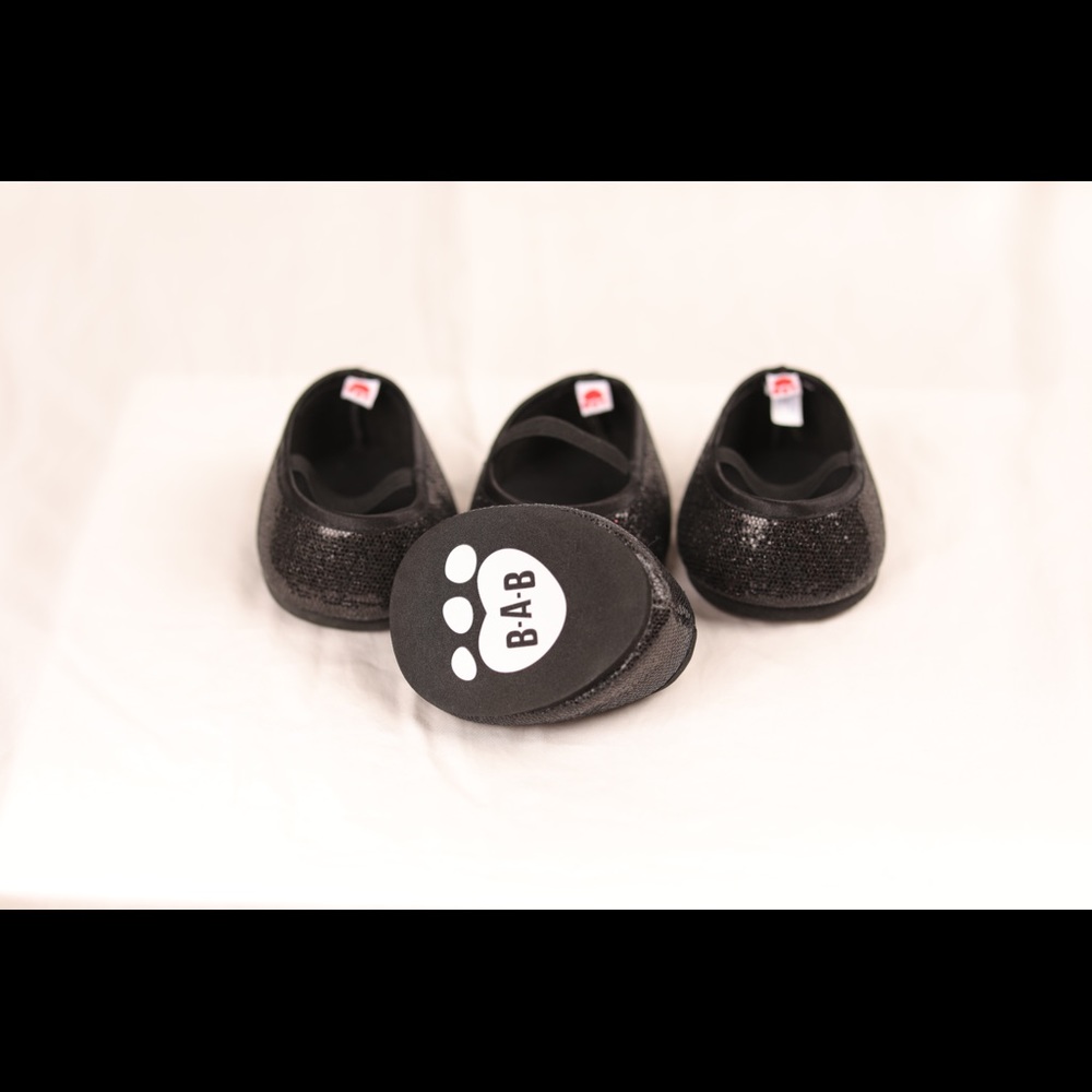 Build-A-Bear Black Sparkly Shoes